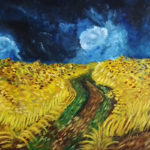 Feld ohne Krähen 2018, nach V. van Gogh, Acryl auf Leinwand, 60 x 120 cm