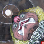 Clown 1997, Acryl auf textilem Untergrund, 52 x 51 cm